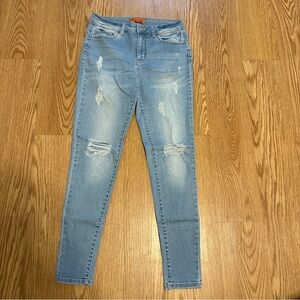 Wax Jean Light Blue Distressed Skinny Jeans
